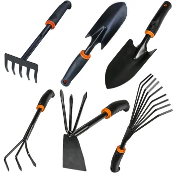 Garden Tool Set 6 pcs, Black