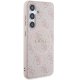 Guess 4G Collection Leather Metal Logo MagSafe vāciņš Samsung Galaxy S24, Rozā