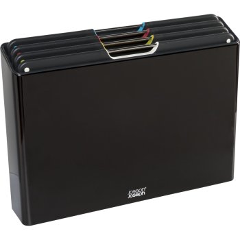Joseph Joseph Folio Steel 4-Piece Chopping Board Set, Black