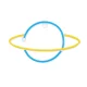 Светодиодная неоновая лампа Forever Light SATURN, Желтый/Синий