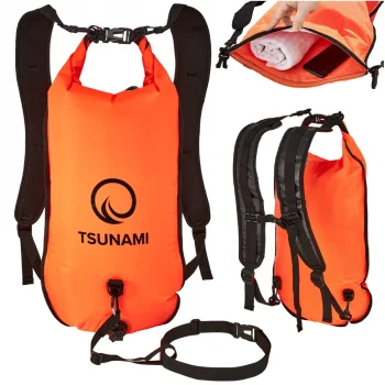 TSUNAMI 3in1 drošības boja peldēšanai ar mugursomas funkciju 35L Orange