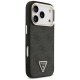 Guess iPhone 17 Pro Case 4G PU Leather with Triangle Logo, Black