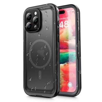 Apple iPhone 16 Pro 6.3'' Tech-Protect ShellBox MagSafe IP68 Case Cover, Black | Telefona Vāciņš Maciņš Apvalks...