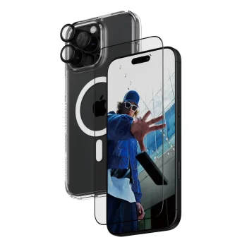 Защитный комплект 3-в-1 PanzerGlass для iPhone 16 Pro Max (чехол D3O, стекло, линза)