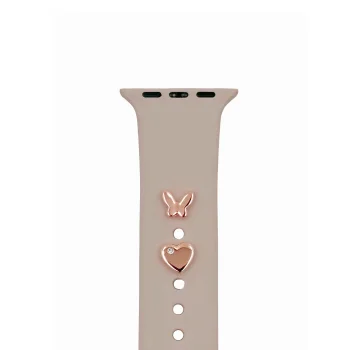 Шармы для ремешка часов TFO Pin Charms бабочка, 2 шт., розовое золото