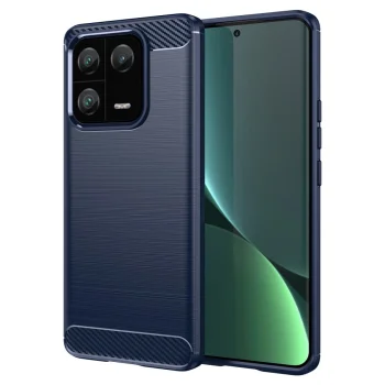 Xiaomi 13 Pro 1.8mm Carbon Fiber TPU Protective Case Cover, Blue | Чехол Обложка Бампер Кабура