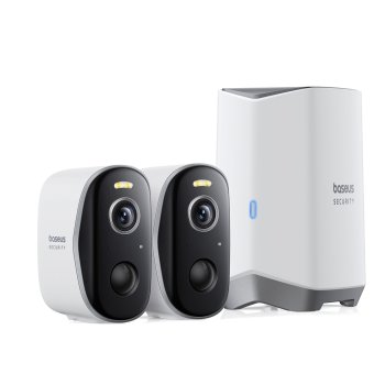 Baseus Security N1 Plus 2K āra novērošanas kameru komplekts (2 kameras), balts