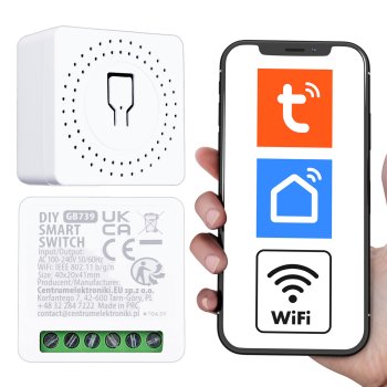 Умное WiFi реле GreenBlue GB739, Tuya/Smart Life, 16A, белое