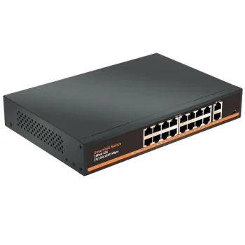 PoE komutators 16x Gigabit PoE + 2x Gigabit Uplink, 250W