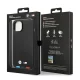 Чехол BMW для iPhone 14 Plus Leather Stamp Tricolor MagSafe, черный