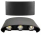 Настенный уличный светильник, двунаправленный LED, 6W, черный