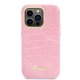 Guess Croco Collection vāciņš iPhone 14 Pro - rozā