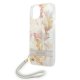 Guess Flower Strap iPhone 14 Plus 6.7 vāciņš ar siksniņu, violets