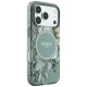 Чехол Guess IML Flowers Pearl Strap MagSafe для iPhone 18 Pro / 17 Pro, зелёный