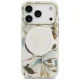 Guess IML Glitter Flowers Triangle MagSafe Phone Case Cover iPhone 17 Pro - White