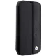 Apple iPhone 14 Pro Max 6.7\'\' BMW Leather Textured & Stripe Book Case Cover (BMBKP14X22RDPK), Black
