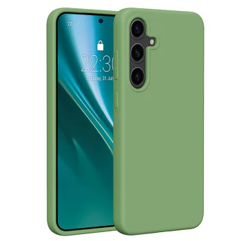 Силиконовый чехол Etteri для Samsung Galaxy S24 Plus светло-зеленый