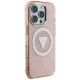 Guess iPhone 16 Pro Max Case IML Metal Glitter 4G Circle Triangle MagSafe, Pink
