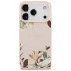 Чехол MagSafe Guess Grained Flowers Classic Logo для iPhone 17 Pro Max — розовый