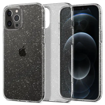 Apple iPhone 12 / 12 Pro 6.1" Spigen Liquid Glitter Crystal TPU Case Cover, Transparent | Чехол Кейс...