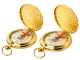 Classic Folding Metal Pocket Compass for Survival and Hiking, gold