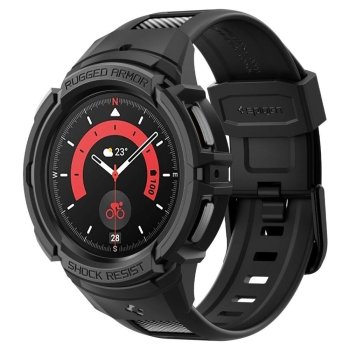 Samsung Galaxy Watch 5 Pro (45 mm) Spigen Rugged Armor Case Cover, Black | Чехол Кейс Бампер...