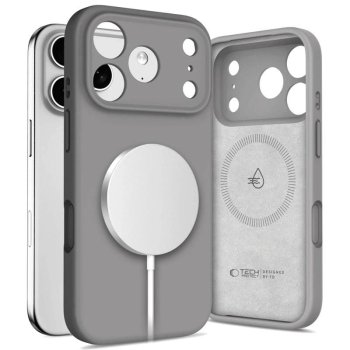 Tech-Protect silikona MagSafe maciņš iPhone 17 Pro Max — pelēks | Phone Case Cover