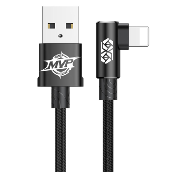 Baseus MVP Elbow USB / Apple Iphone Lightning Data Charging Cable 2A 1m, Black | Зарядный Кабель...