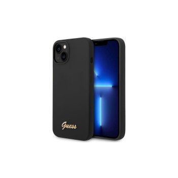 Apple iPhone 14 Pro 6.1'' Guess Silicone Vintage Gold Logo Case Cover (GUHCP14LSLSMK), Black | Telefona Maciņš Vāks...