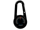 2-in-1 Carabiner Compass and Thermometer Keychain, Black