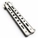 Butterfly Stainless Steel Training Balisong Practice Tool Tactical Folding Knife, Silver