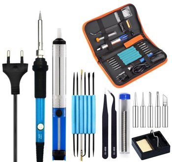 Soldering Kit with Adjustable Temperature, Accessories Included, Multicolor