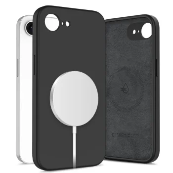 Tech-Protect Silicone MagSafe vāciņš iPhone 16e / 17e, melns