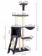 Cat tree house with scratching post, 138 cm, 5 levels, Petsi, grey