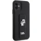 Чехол Karl Lagerfeld для iPhone 11 Gripstand Saffiano Karl & Choupette, черный