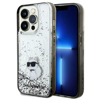 Чехол Karl Lagerfeld для iPhone 14 Pro Liquid Glitter Choupette, прозрачный