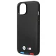 BMW iPhone 14 Case Leather Stamp Tricolor, Black