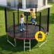 4FIZJO CLASSIC Garden Trampoline with Net and Ladder 312 cm 10 FT, Pink-Black