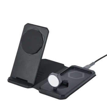 UAG 3in1 Travel Charger 15W Wireless Charger with MagSafe + Cable + Organizer - Black