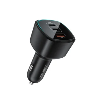 Auto lādētājs Acefast B18 200W, 2x USB-C + USB-A, melns