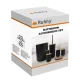 Ruhhy 00024636 Bathroom Accessory Set, 6 Pieces, Black/Bamboo