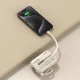 Dudao K14 10000mAh ārējais akumulators ar USB-C un Lightning kabeļiem, bēšs
