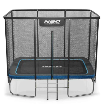 Прямоугольный садовый батут 10x7ft 305x213см с сеткой и лестницей Neo-Sport
