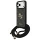 Guess 4G Lielā Logotipa Siksniņas Crossbody Maciņš priekš iPhone 17 Pro Max - Melns | Big Logo Cord Stap Phone...