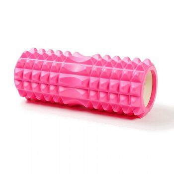 Masāžās Putu Rullis Jogas Fitnesa Pilates muskuļu atslābināšanai 32,5x13cm, Rozā | Foam Yoga Massage Roller
