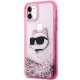 Apple iPhone 11 6.1\'\' Karl Lagerfeld Glitter Choupette Head Cover Case, Pink