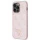 Guess iPhone 14 Pro Case Crossbody 4G Metal Logo, Pink