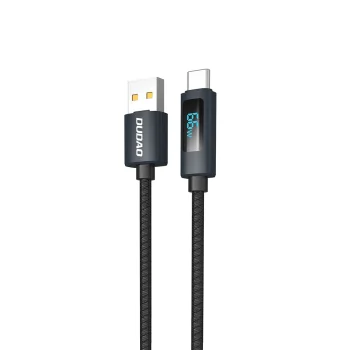 Кабель Dudao L7T USB-A - USB-C 66W с LED-дисплеем 1м, черный