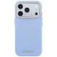 Guess Perforated 4G Gold Logo MagSafe vāciņš priekš iPhone 18 Pro Max / 17 Pro Max, gaiši zils