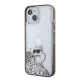 Karl Lagerfeld iPhone 15 Case Liquid Glitter Choupette, Transparent